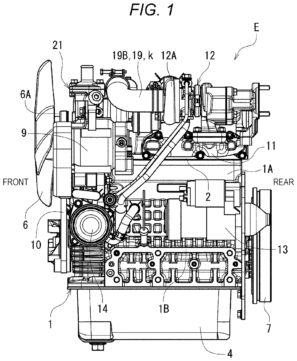 Engine that includes blow-by-gas returning system