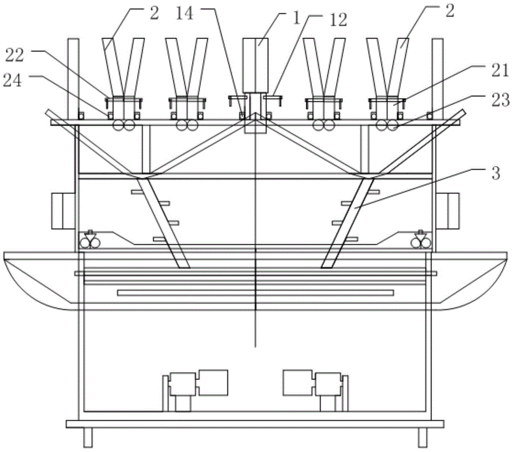 A multi-station feeding and printing ceramic tile device