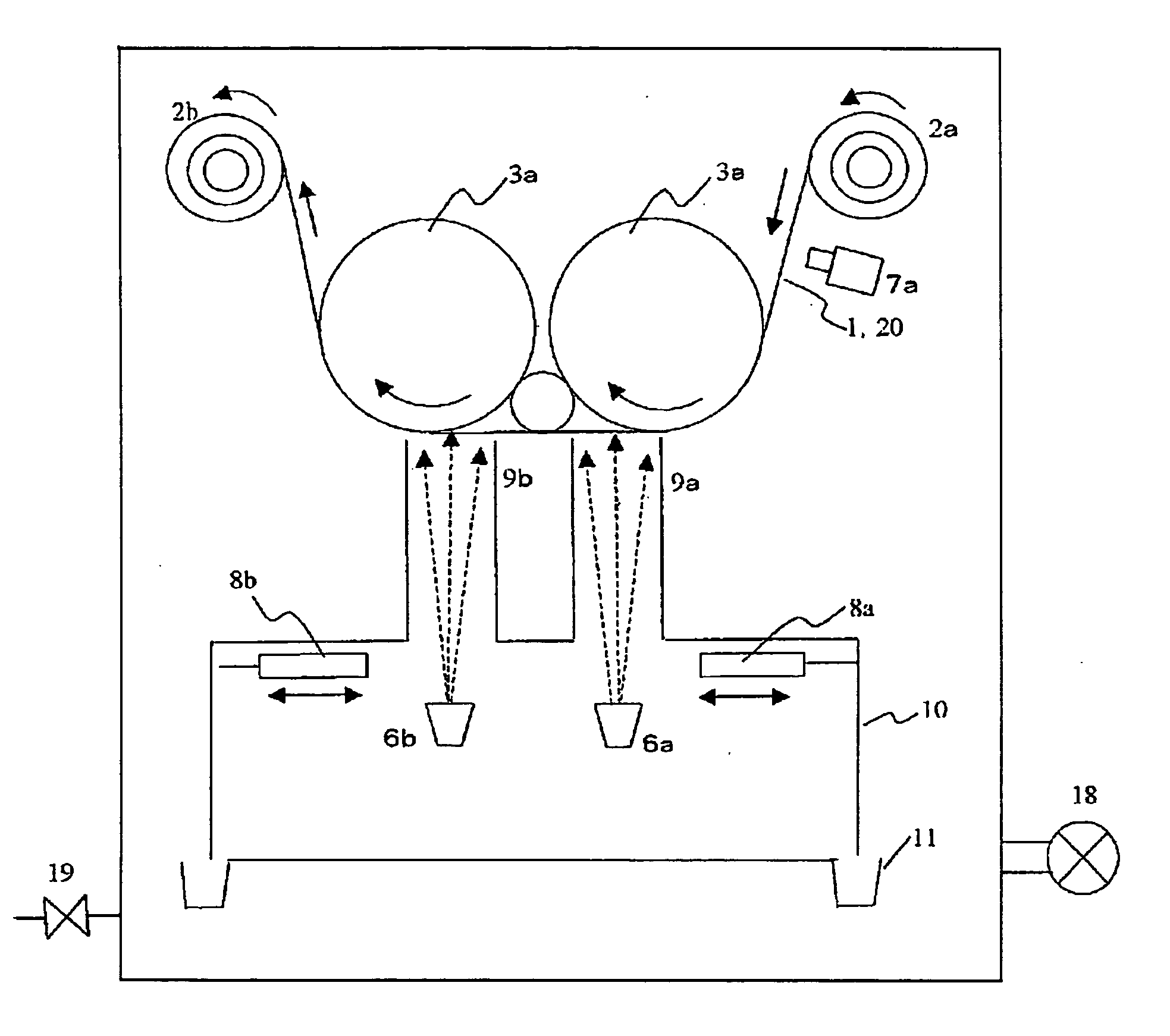 Device and method for vacuum film formation