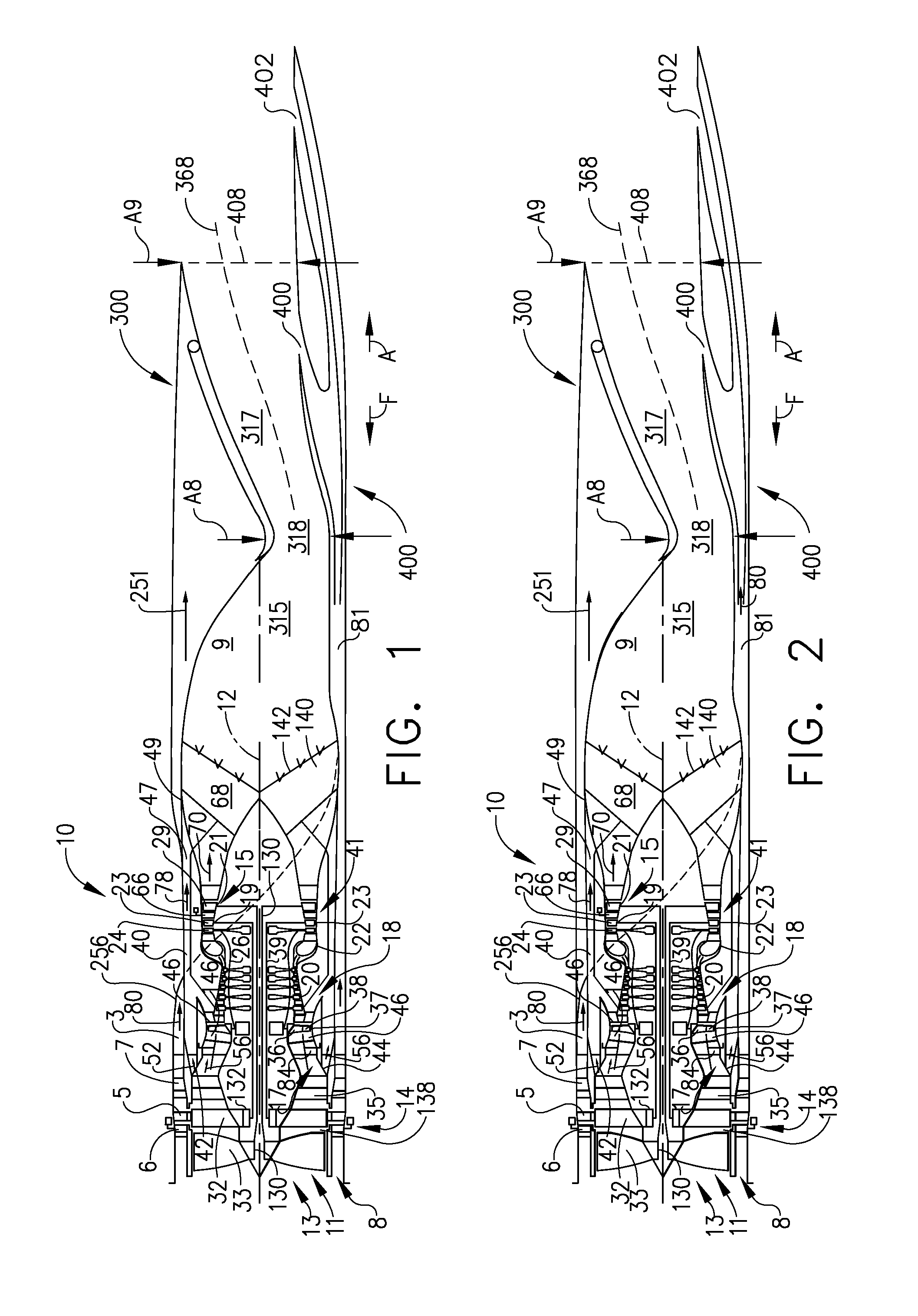 Flade discharge in 2-d exhaust nozzle