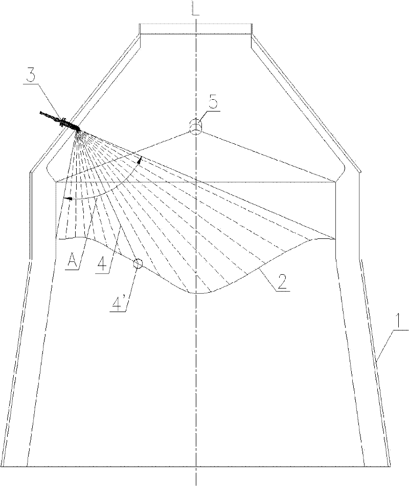 System and method for measuring blast furnace burden surface on line