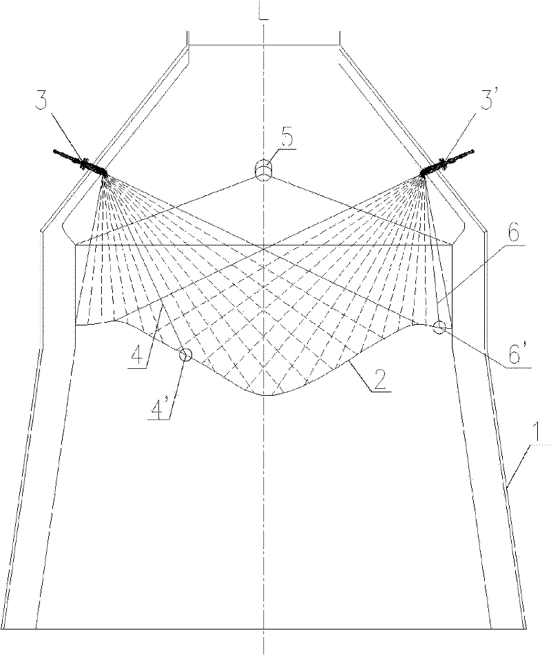 System and method for measuring blast furnace burden surface on line