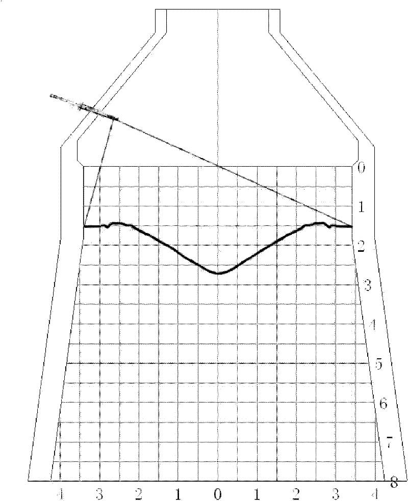 System and method for measuring blast furnace burden surface on line