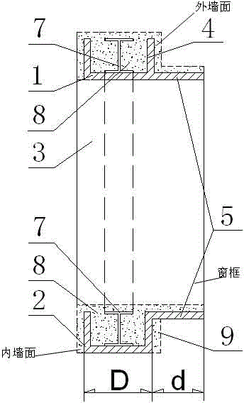 Assembling integrated type window frame for steel structure, and construction method of assembling integrated type window frame