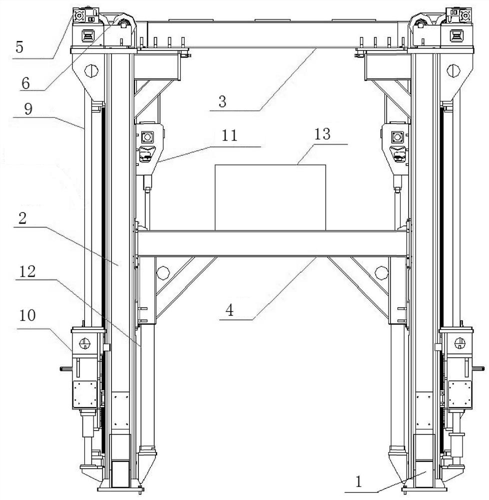 Four-axis synchronous lifting mechanism with protection function