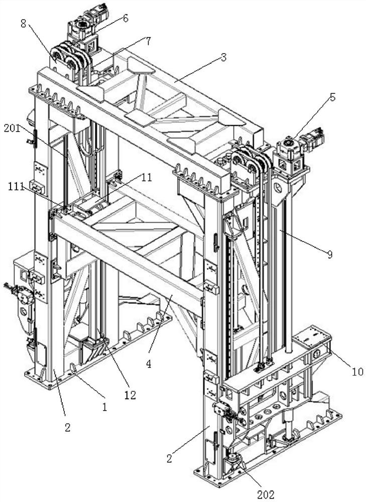 Four-axis synchronous lifting mechanism with protection function