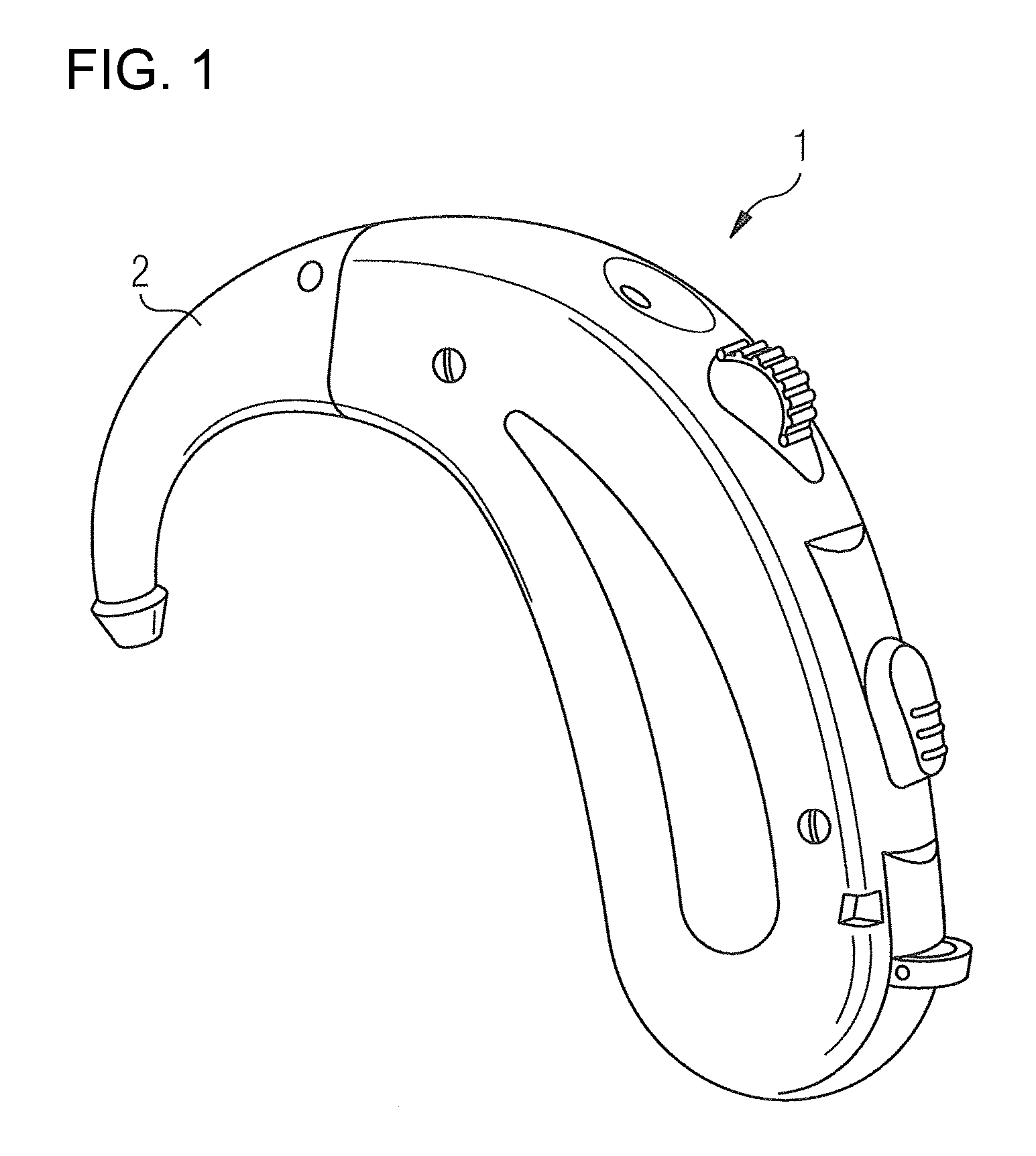 Configuration with a Wearing Hook for Hearing Devices and Associated Method