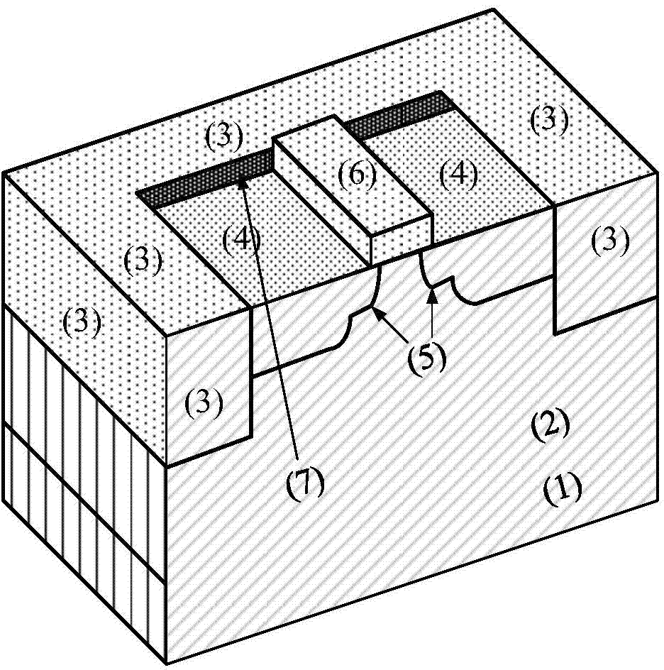 Redundant doping radiation-proof MOS (Metal Oxide Semiconductor) field-effect tube based on 65nm process