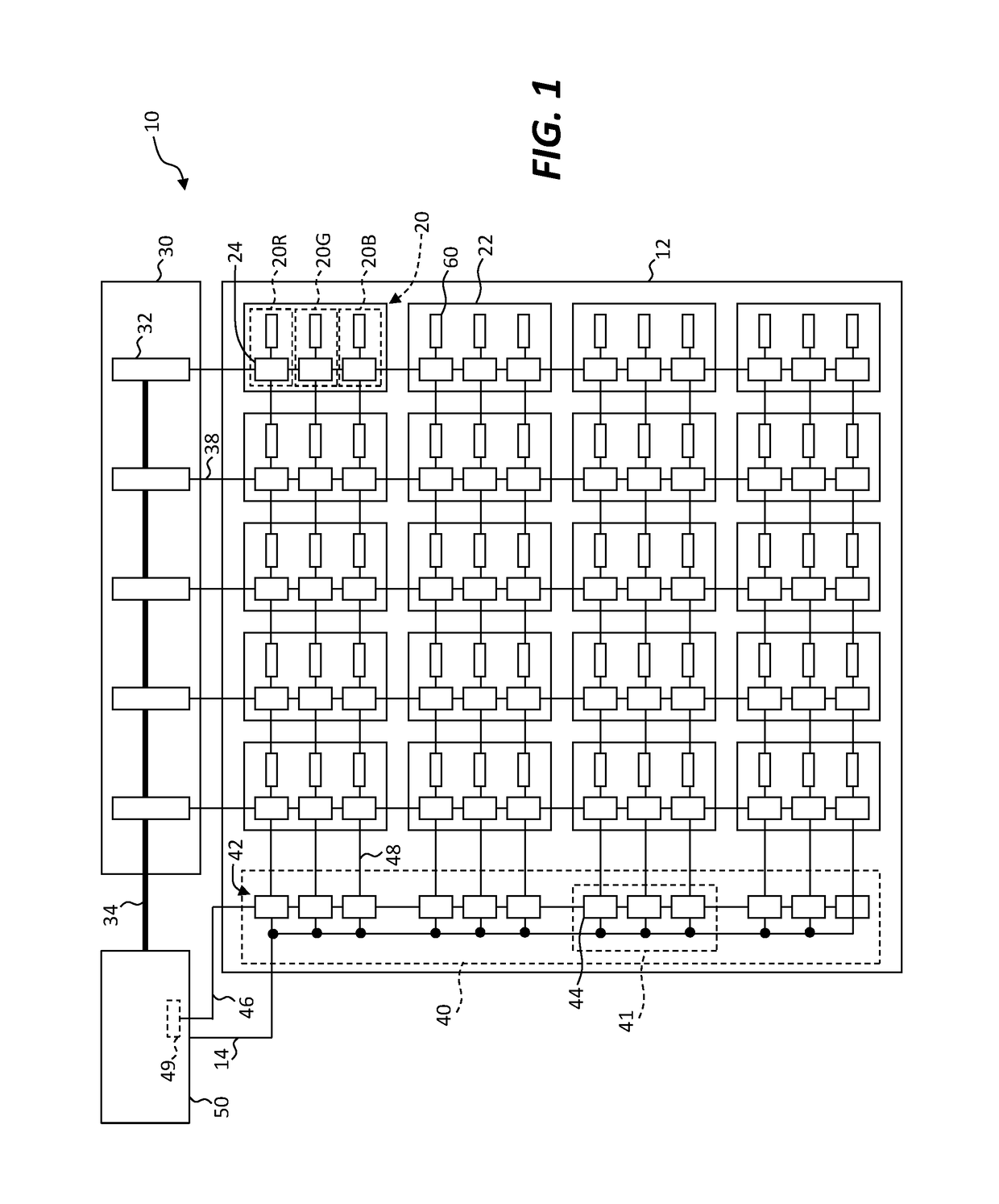 Serial row-select matrix-addressed system