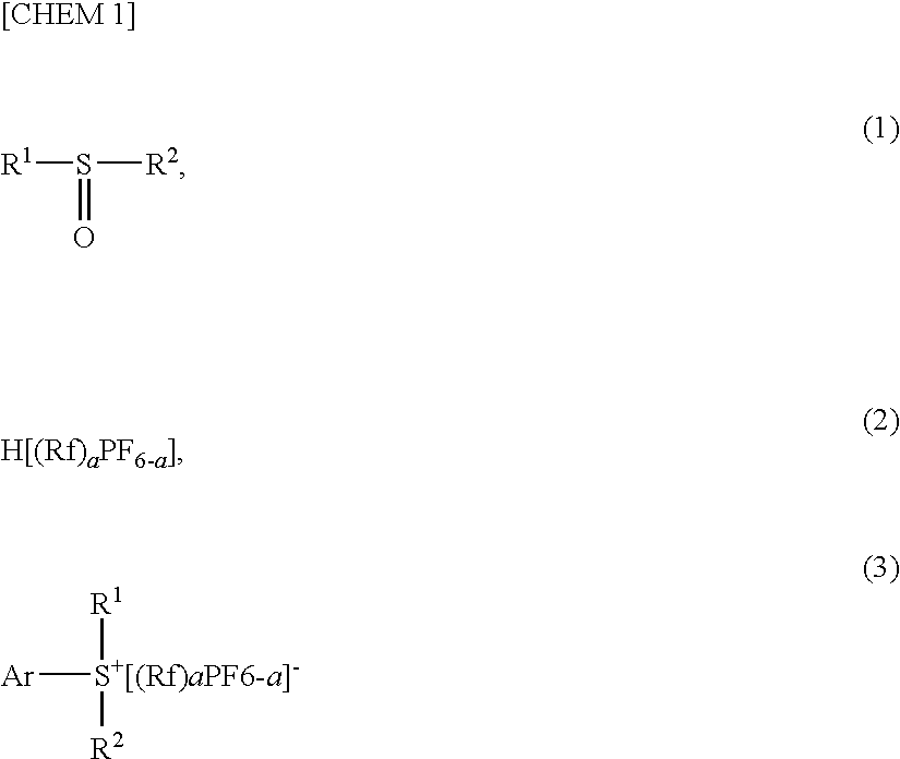 Method for producing sulfonium fluorinated alkylfluorophosphate