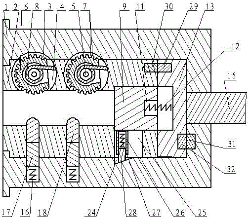 Electromechanical alarm tooth pushing lock