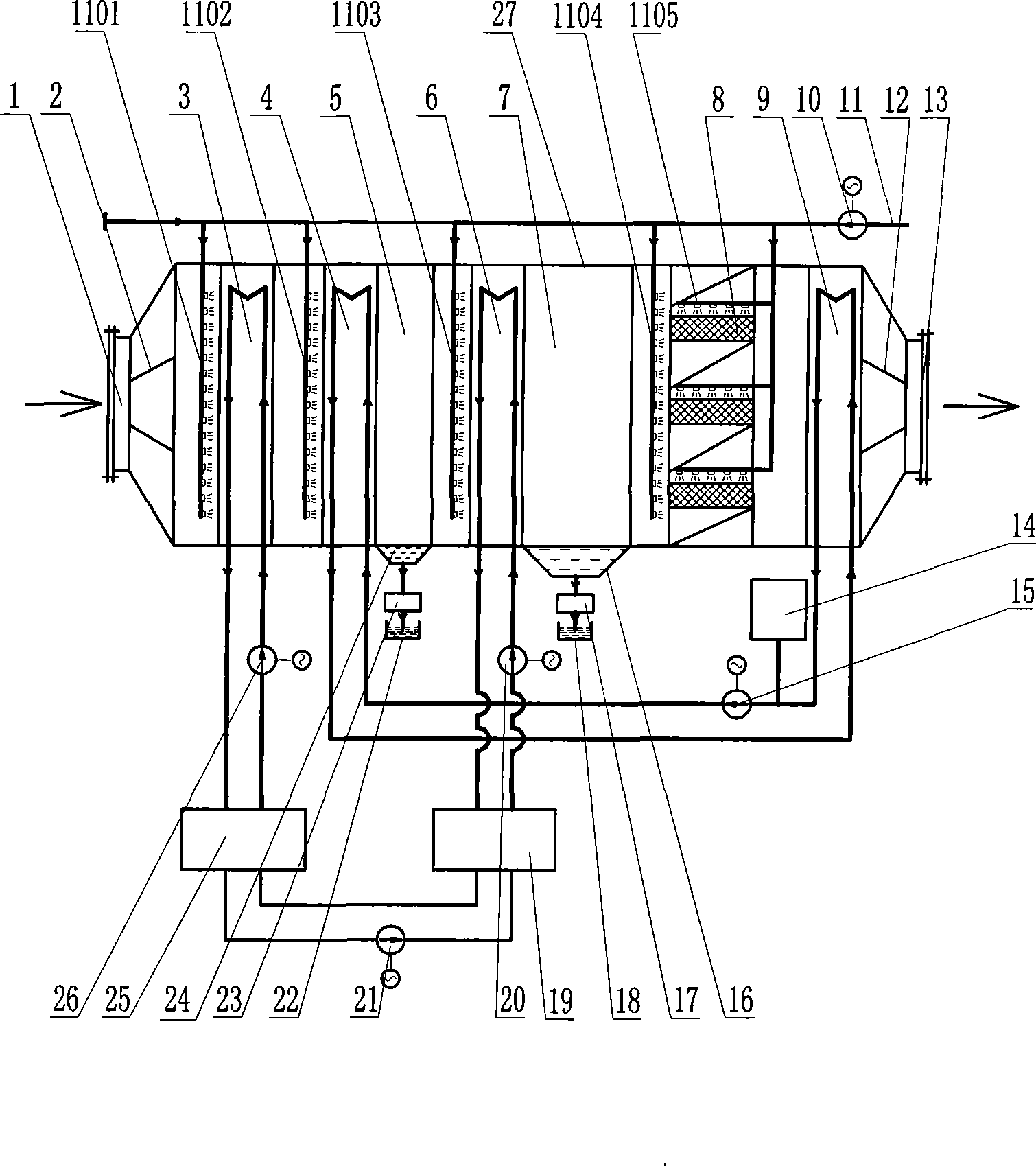 Dedusting and dehumidifying method for air with freezing method and equipment thereof