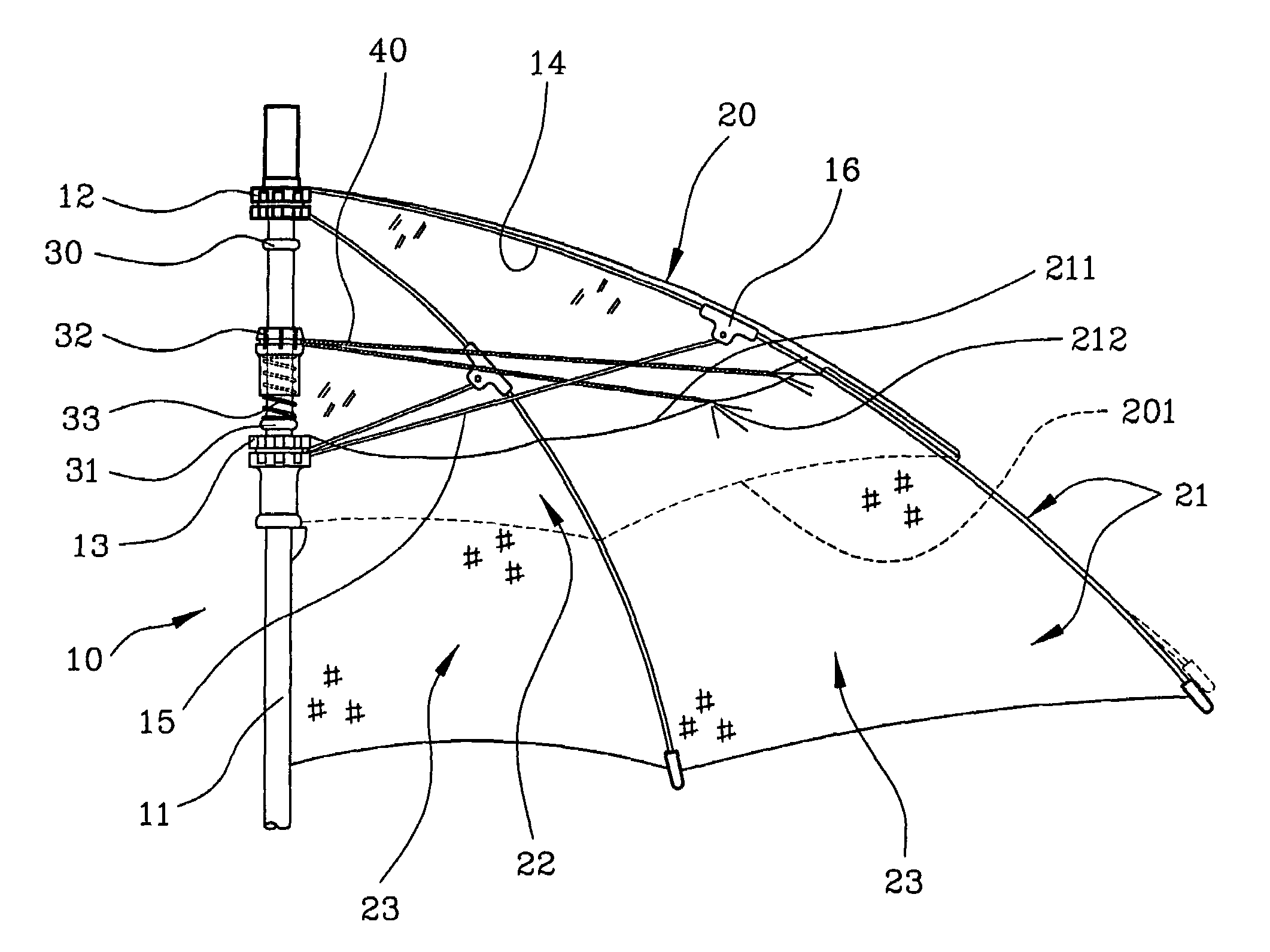 Ventilated umbrella