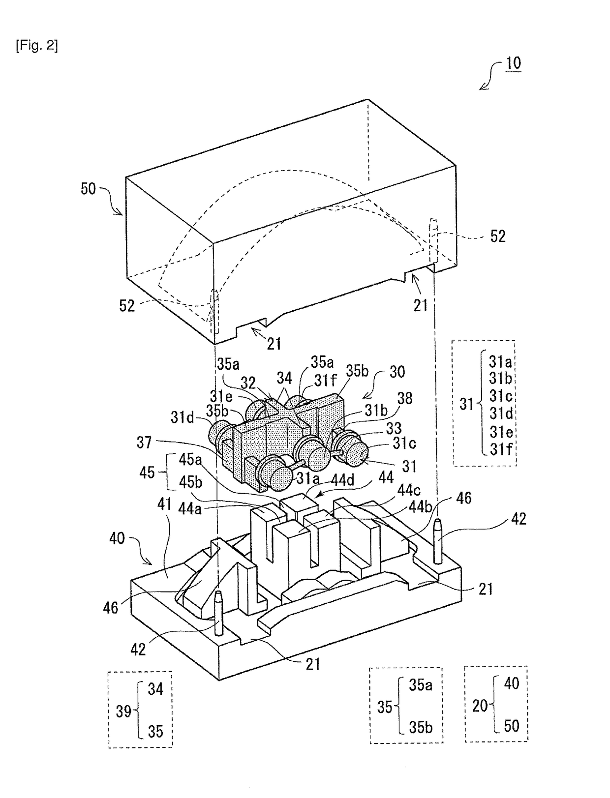 Caliper casting device, core and mold used in caliper casting device, caliper for disc brake, and manufacturing method thereof