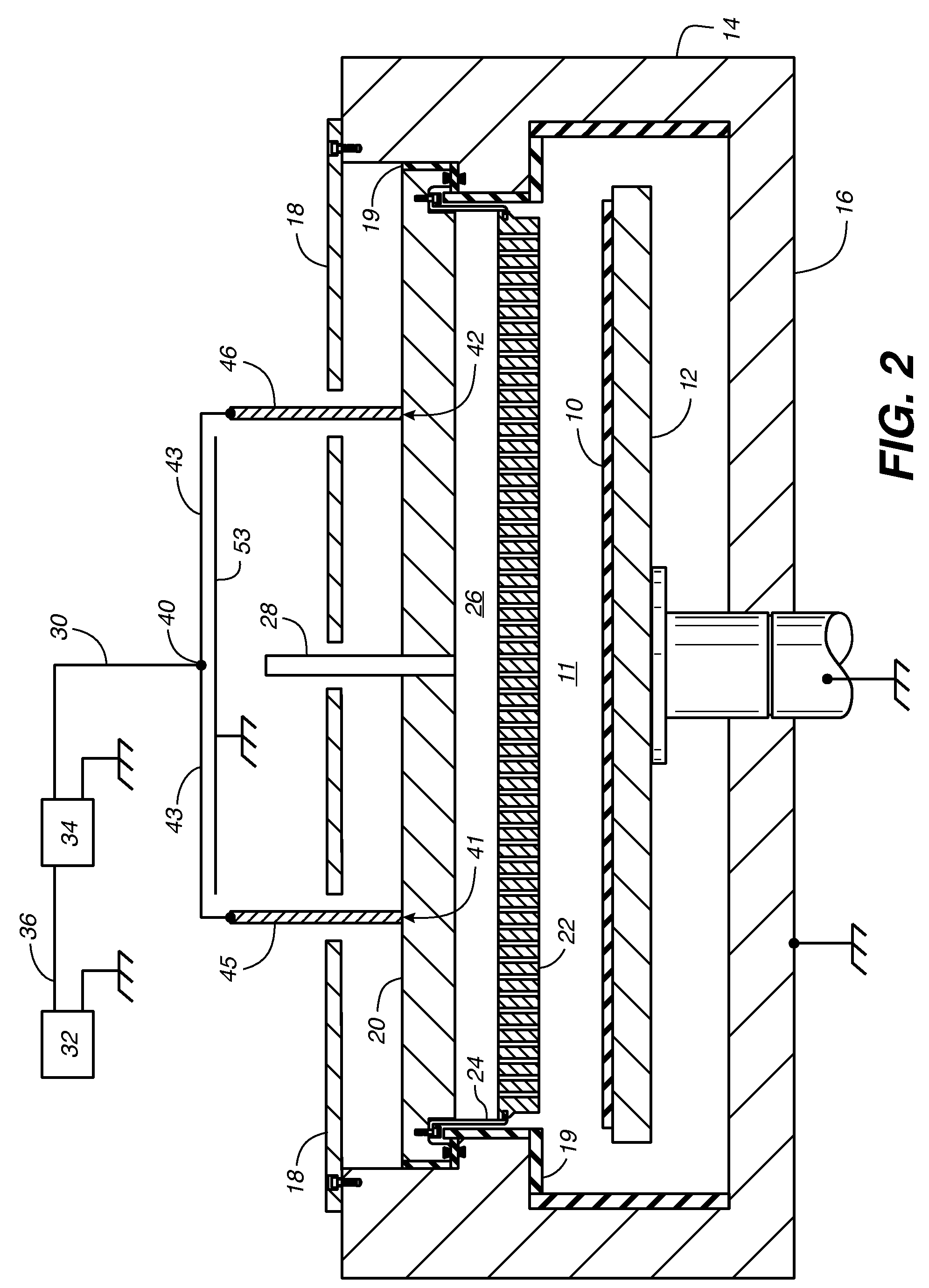 RF bus and RF return bus for plasma chamber electrode