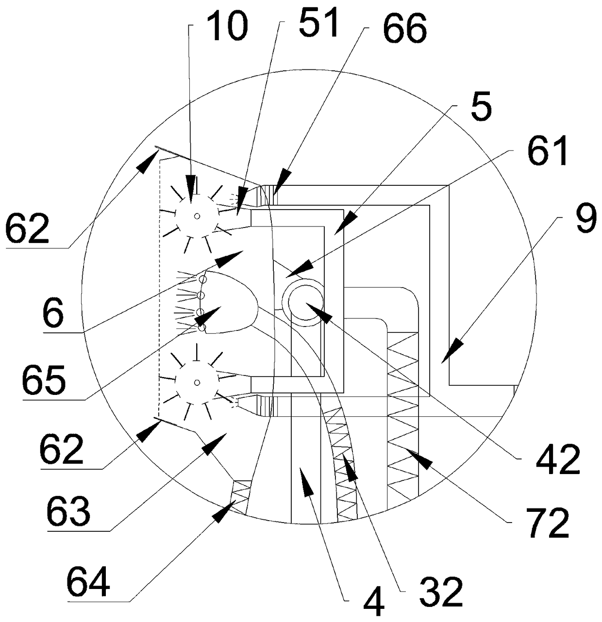 Wall surface cleaning device with function of water-wind circulation and working method thereof