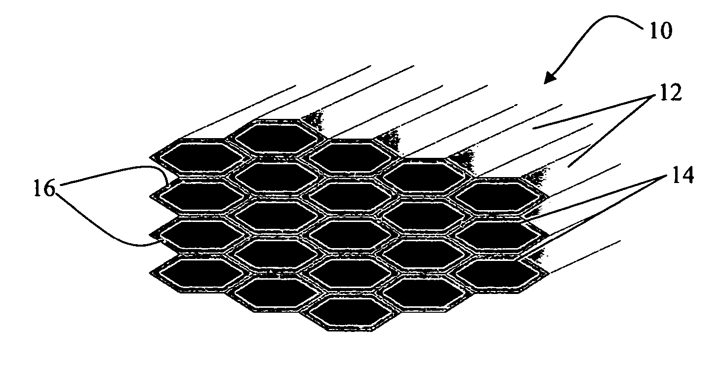 Aligned composite structures for mitigation of impact damage and resistance to wear in dynamic environments