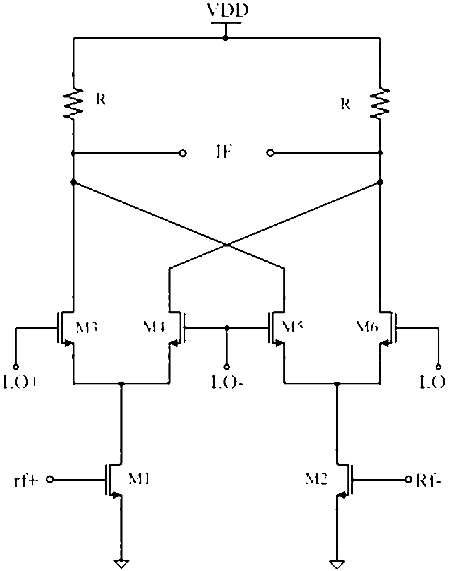 Method capable of improving low-frequency flicker noise and high-gain characteristic and active mixer