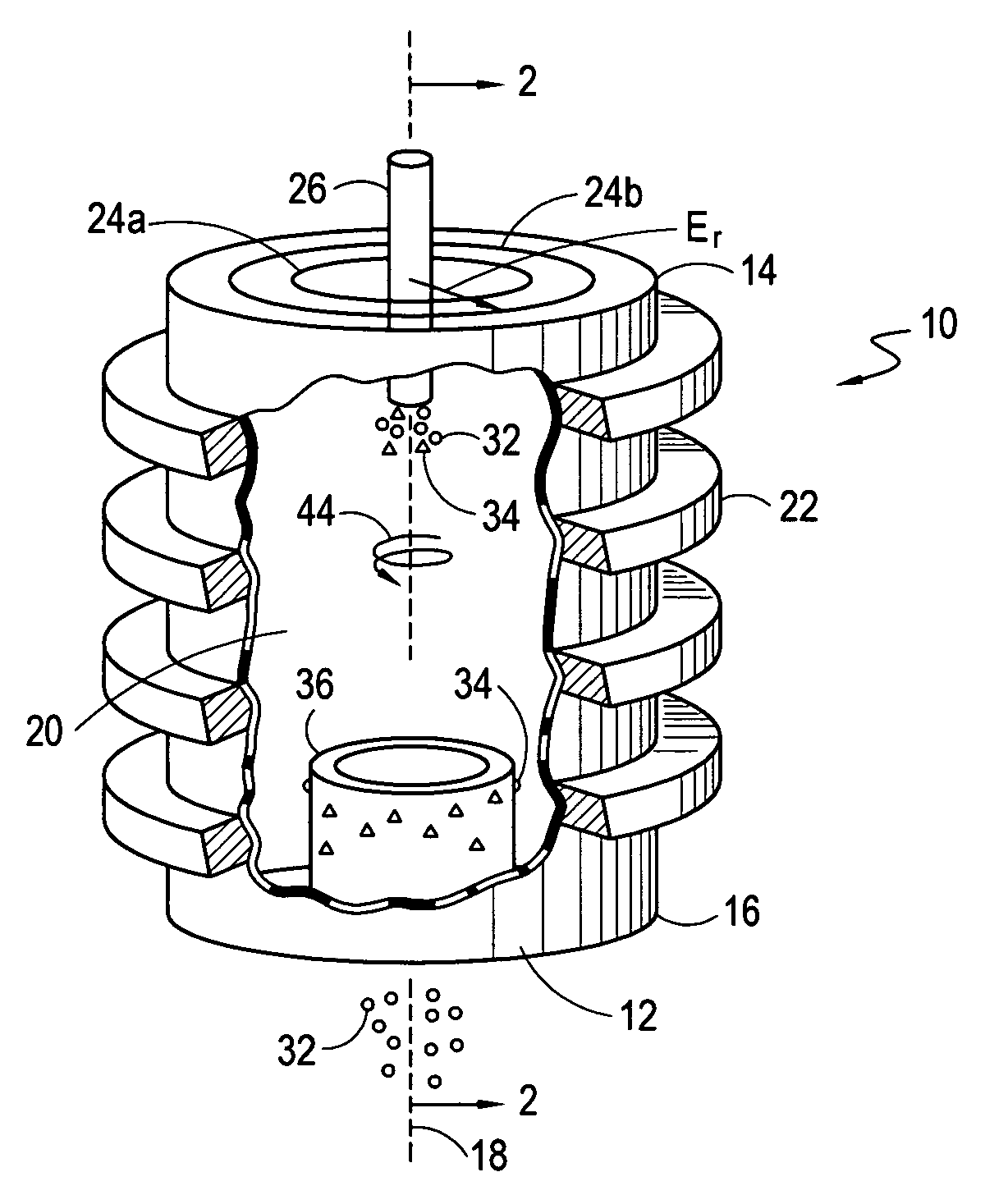 Mass separator with controlled input