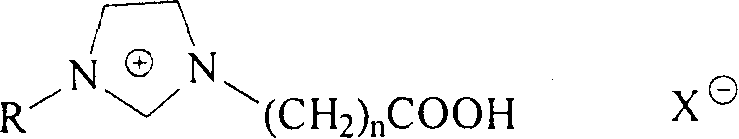 Imidazole type functional ion liquid having N-substituted amide structure fragment, and its prepn. method