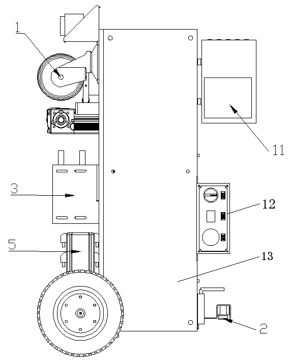 Electromagnetic ultrasonic non-contact automatic detector for welding seams of bottom plates of storage tanks