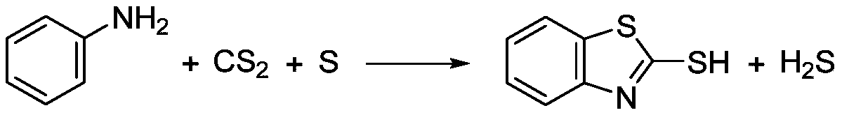 Reaction device for continuous synthesis of 2-mercaptobenzothiazole