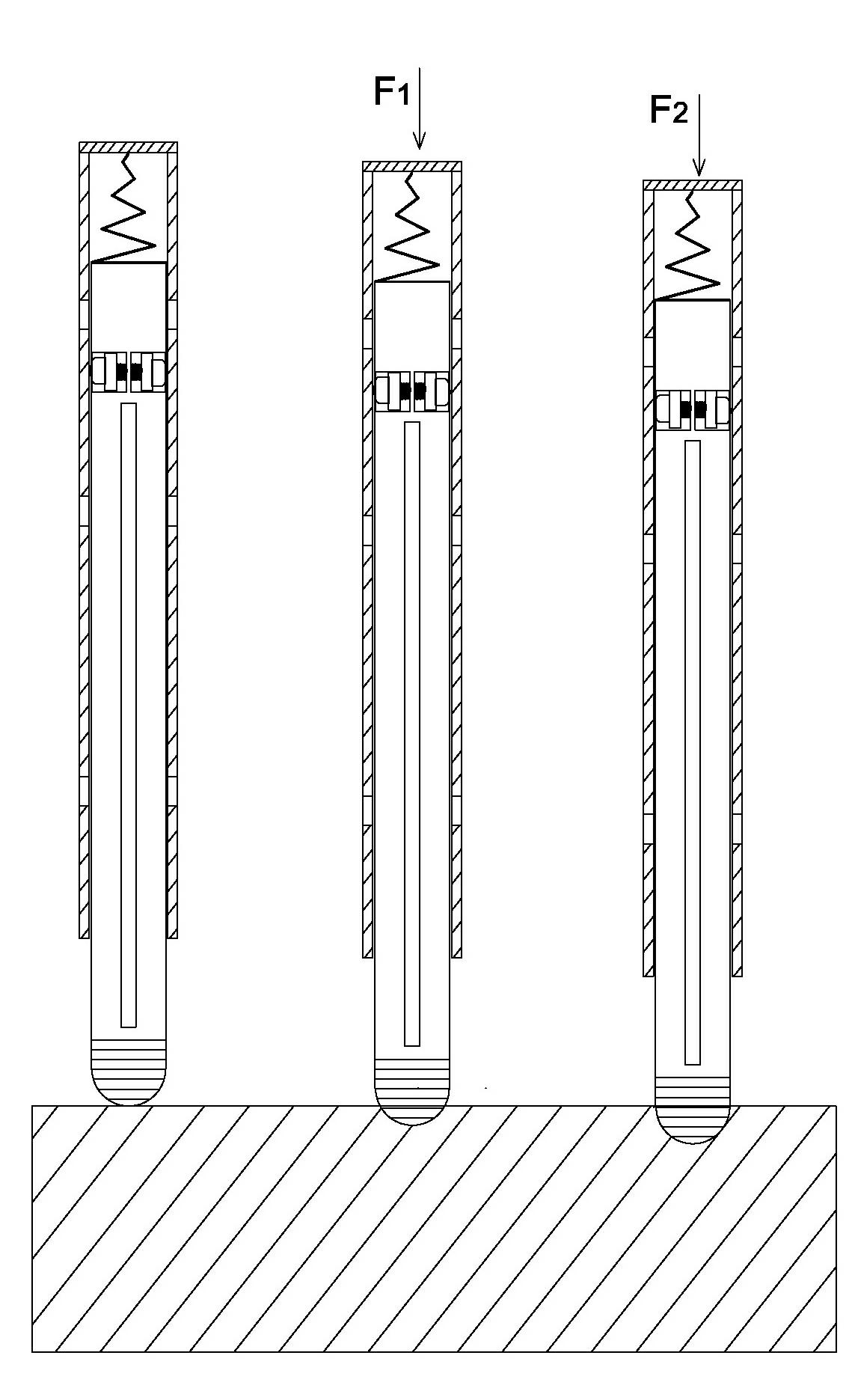 Hand-held soil body density detection device