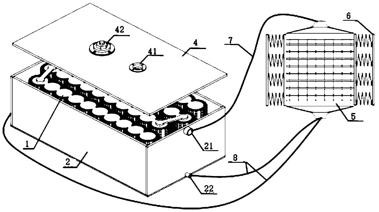 Battery thermal management and thermal safety protection device based on vibration strengthening