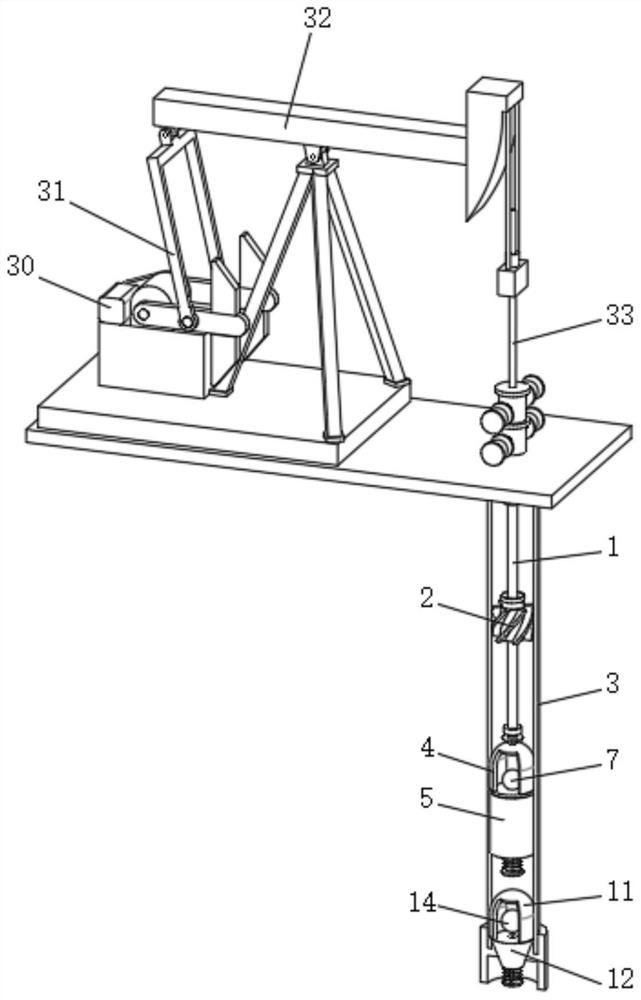 Continuous sucker rod operation assembly for oil well exploitation and exploitation technology