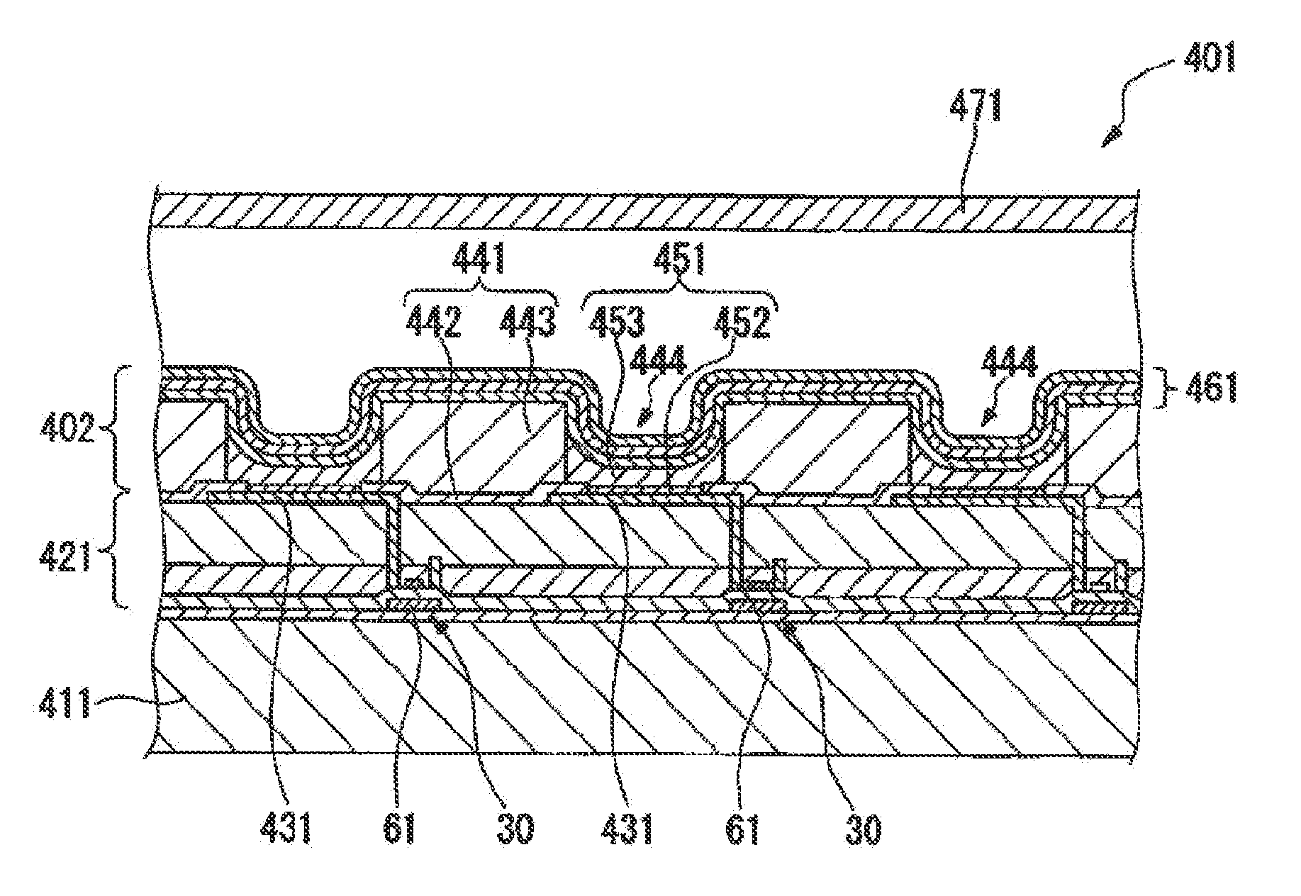 Method for forming film pattern, and method for manufacturing device, electro-optical device, electronic apparatus and active matrix substrate