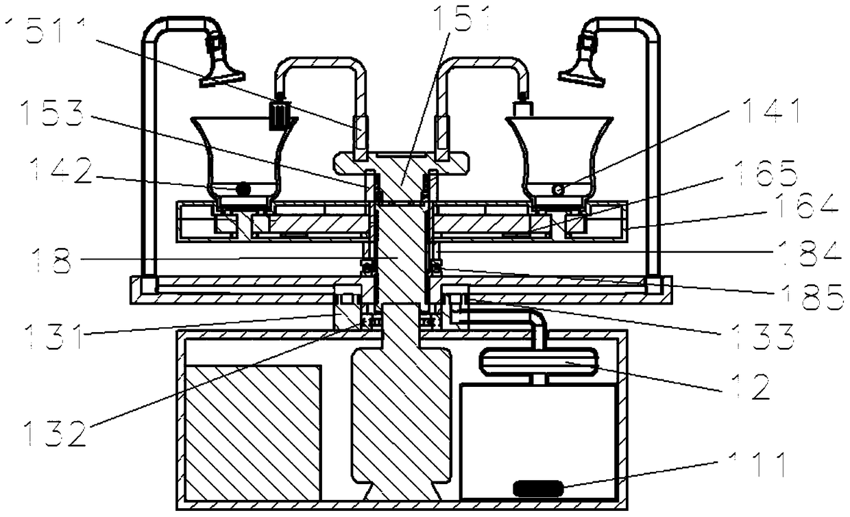 Automatic flower watering and soil loosening device and flower watering and soil loosening process