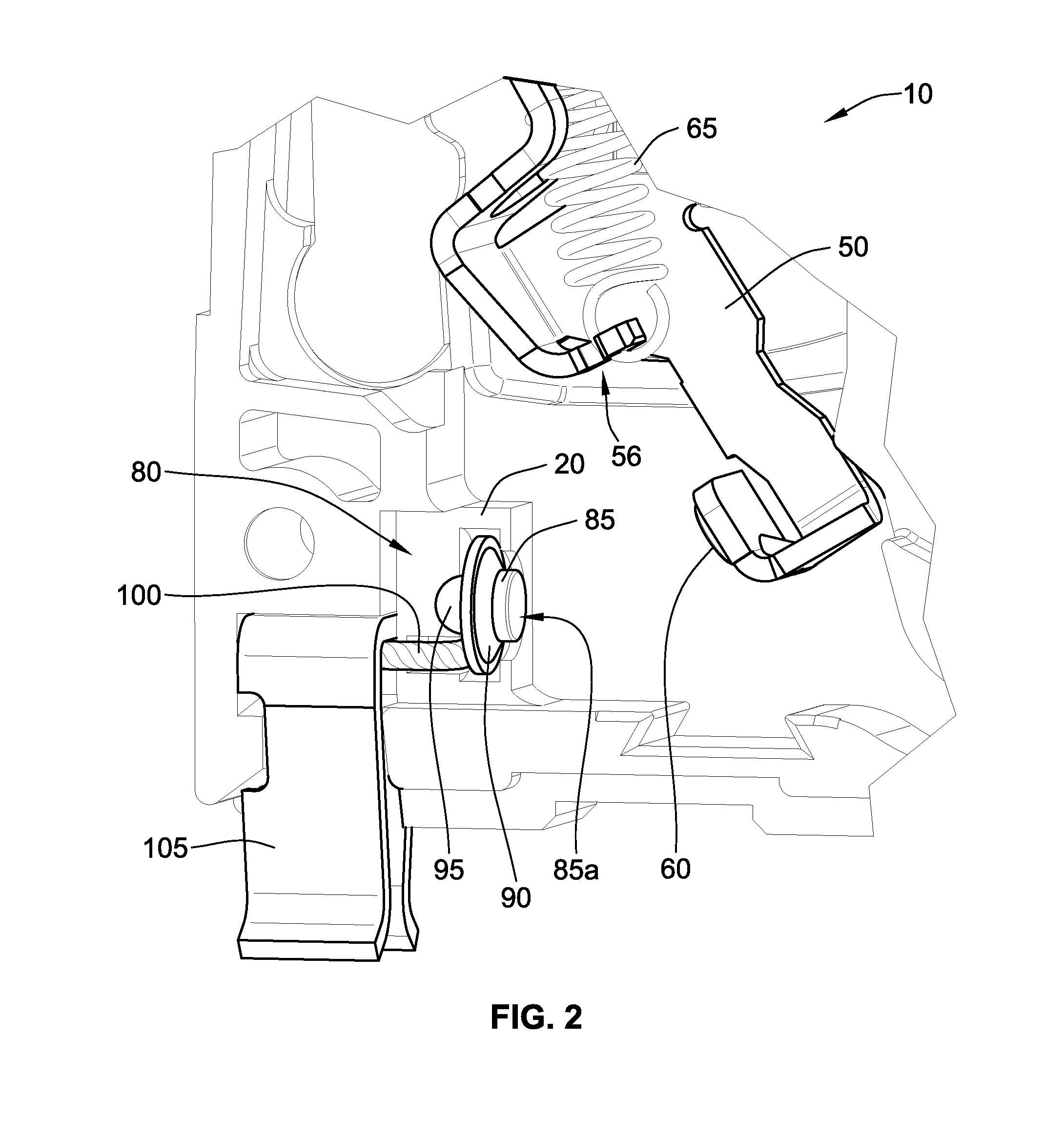 Flexible conductor (BRAID) bonded to low material cost plug on jaw