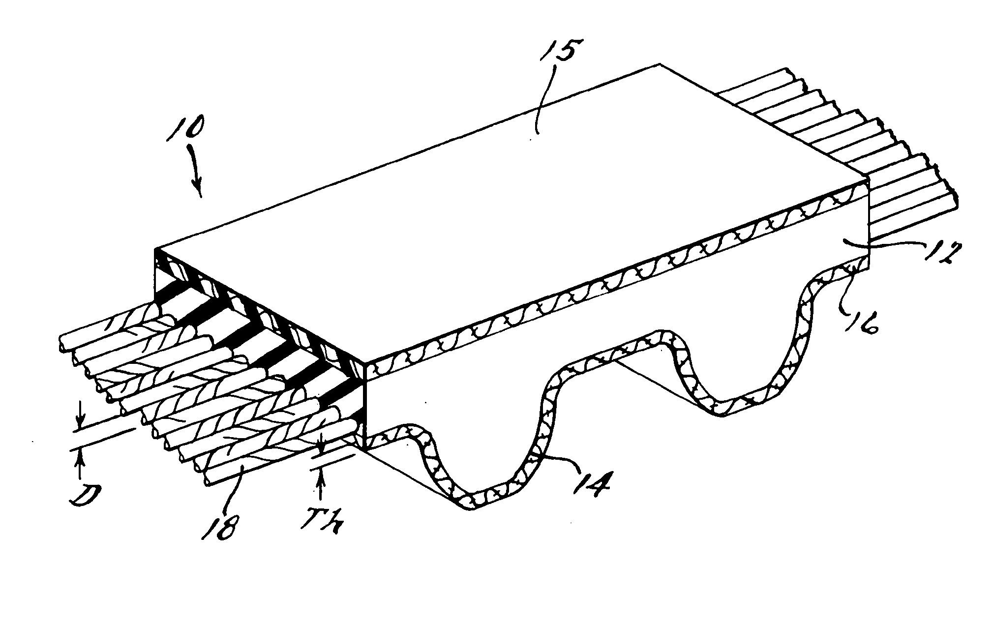 Toothed power transmission belt