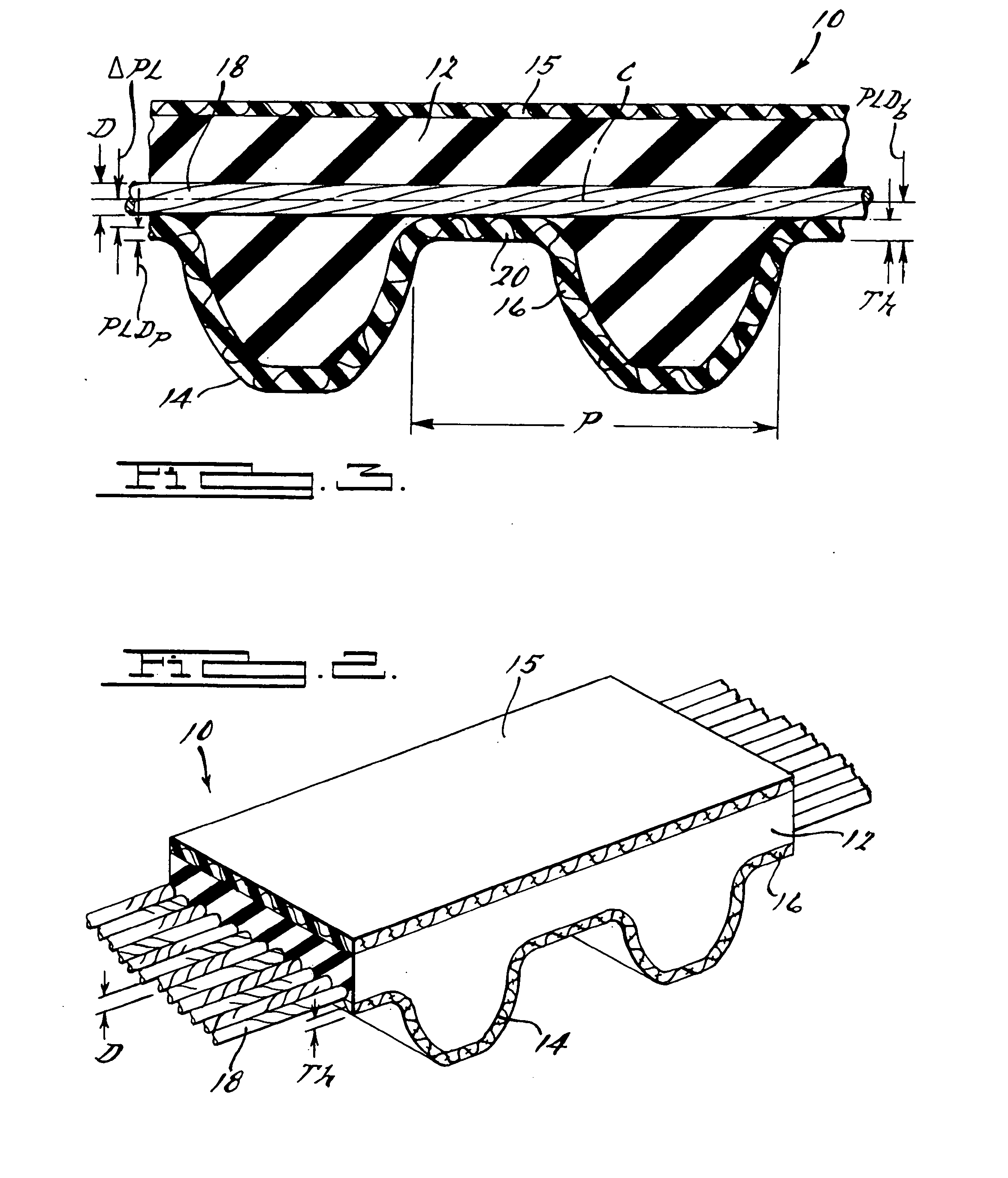 Toothed power transmission belt