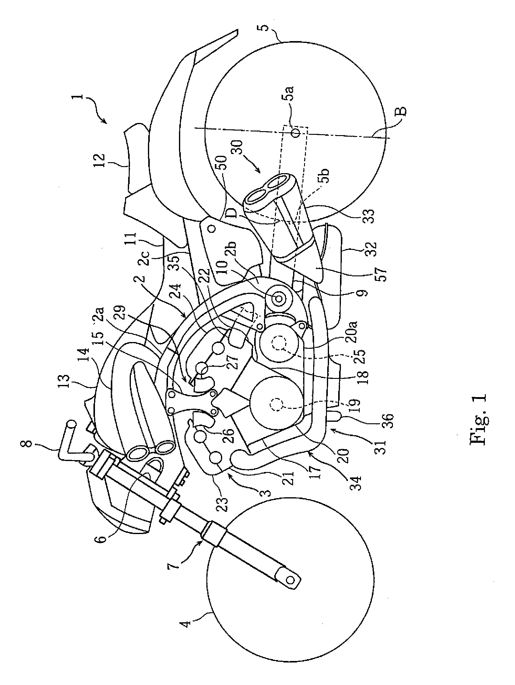 Exhauster for Motorcycle and Motorcycle Including Exhauster