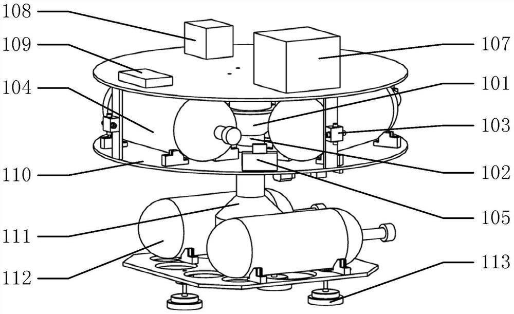 Six-degree-of-freedom microgravity test system with double-layer structure