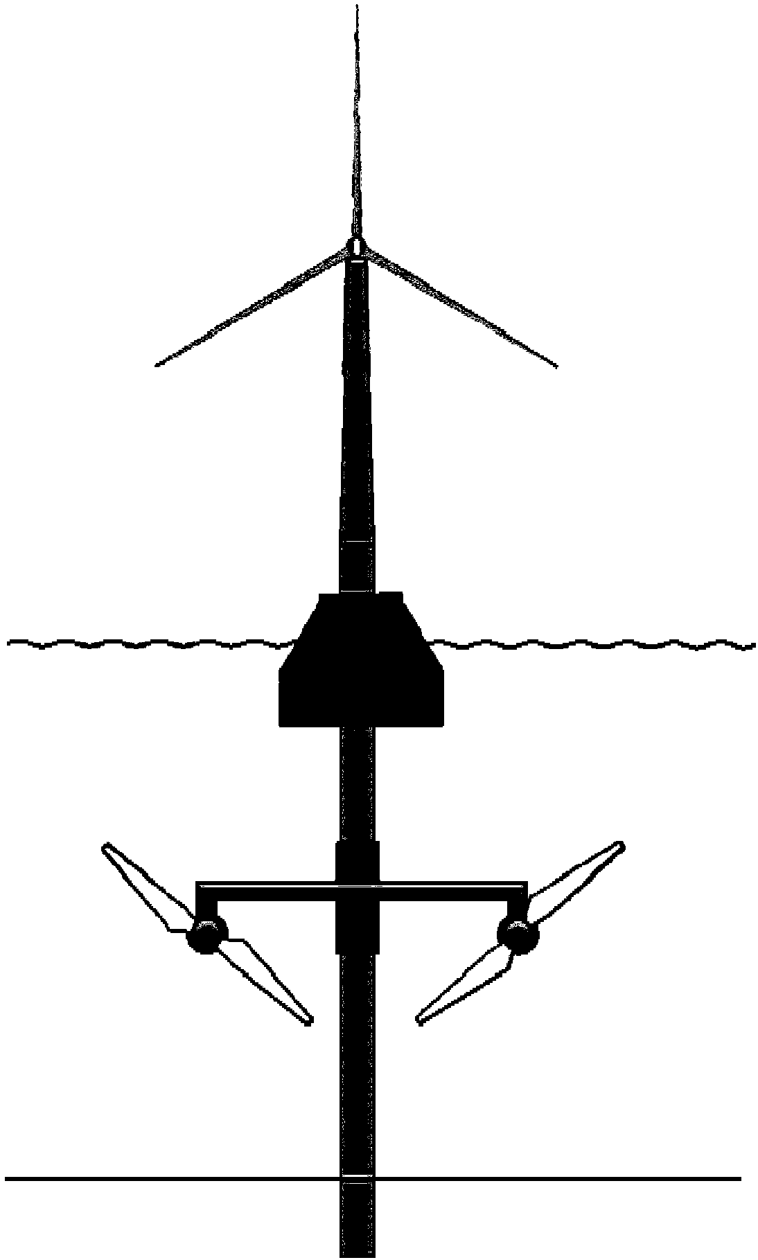 Single-pile-based wind energy-wave energy-tidal energy integrated power generation system