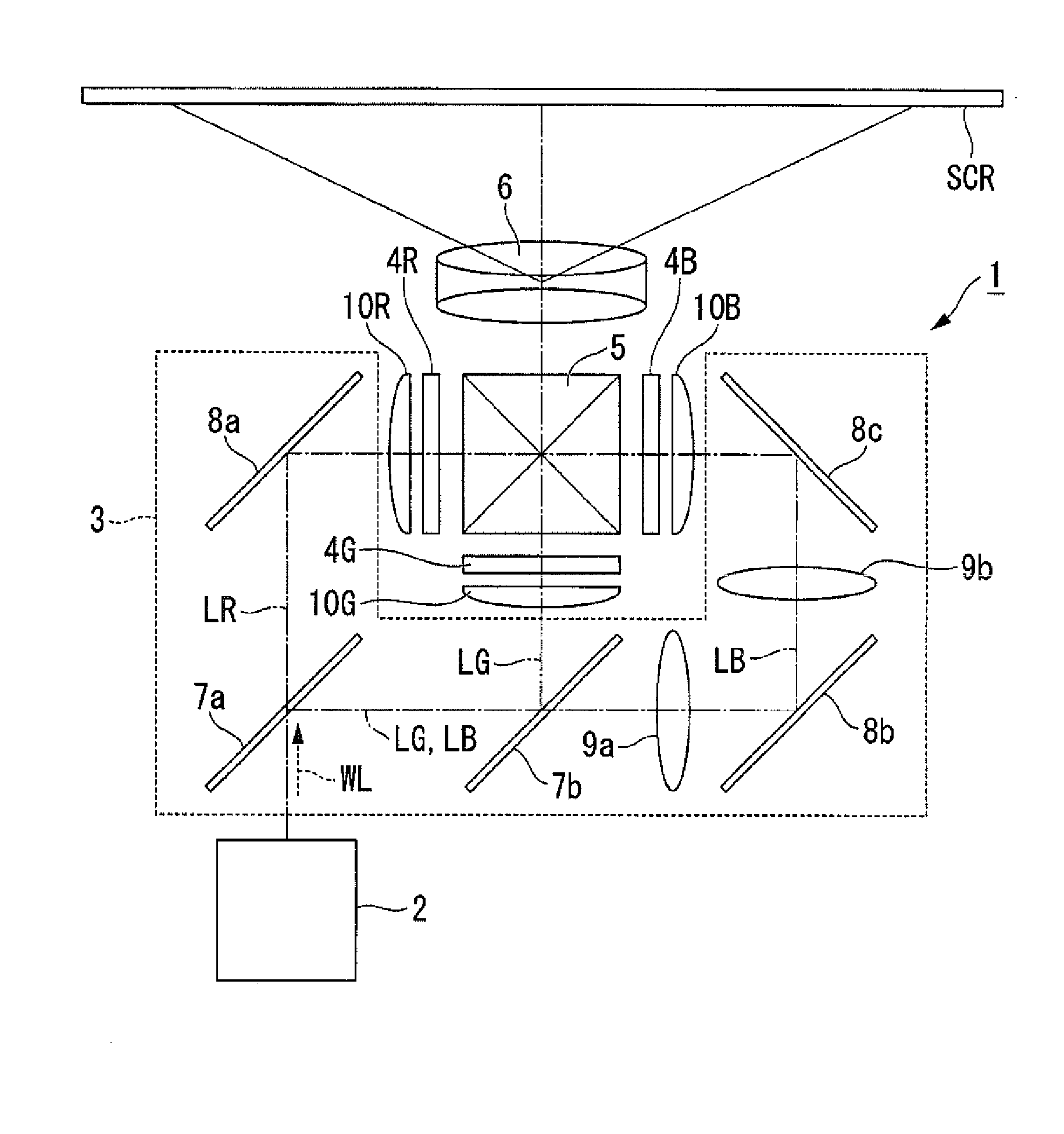 Lighting device and projector