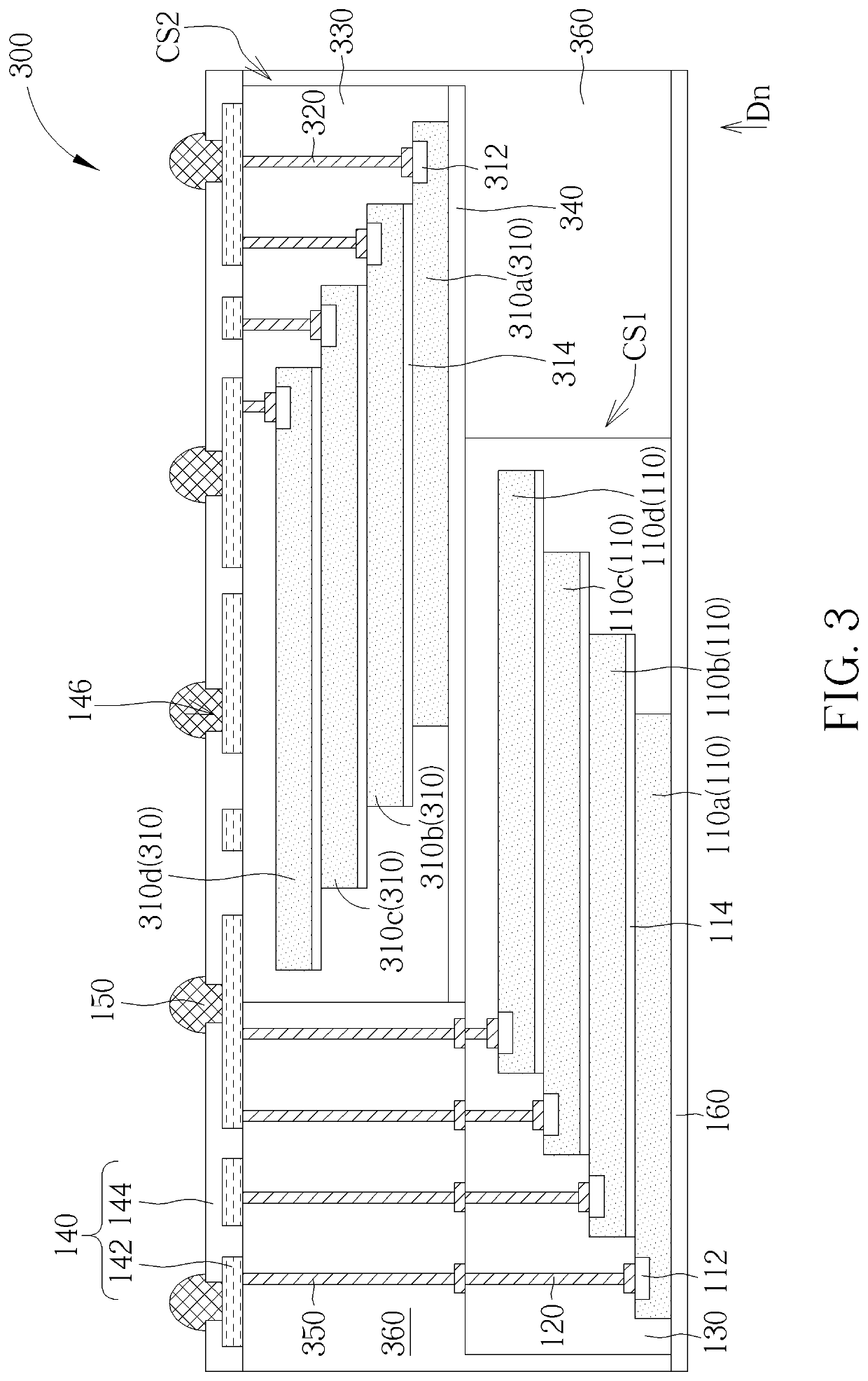 Chip package structure with stacked chips and manufacturing method thereof