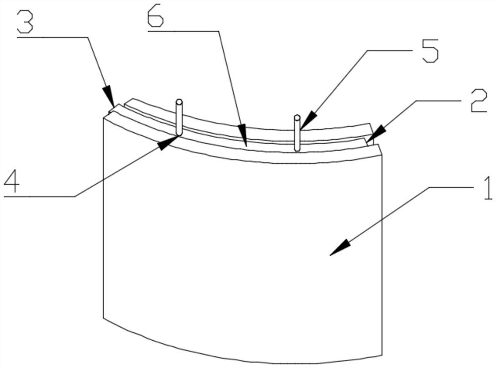 Fabricated tailing pond radiation well walling crib with fixing grooves and construction technology