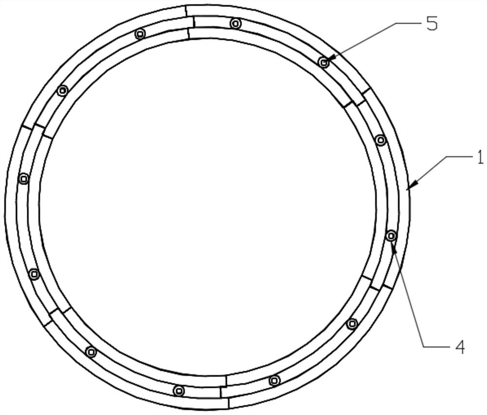 Fabricated tailing pond radiation well walling crib with fixing grooves and construction technology