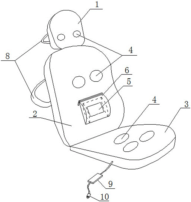 Vehicle-mounted health care massage cushion