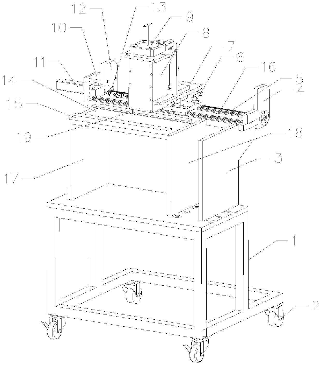 Gluing device for luggage production