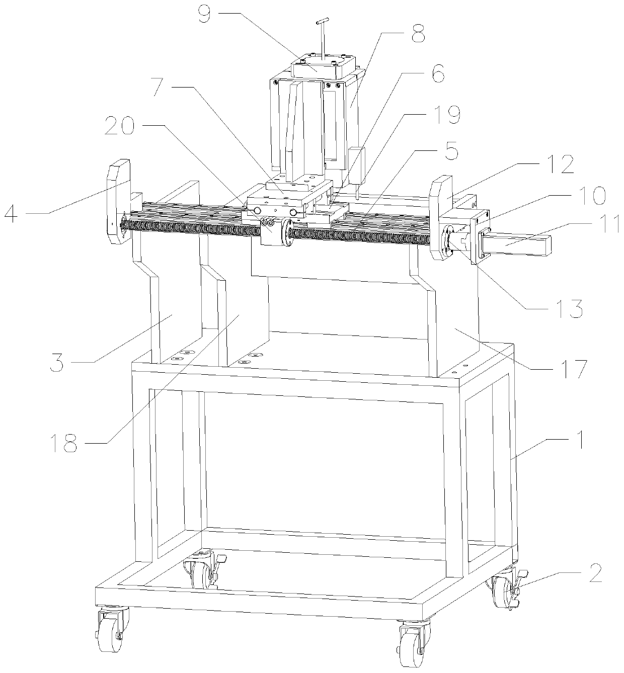 Gluing device for luggage production