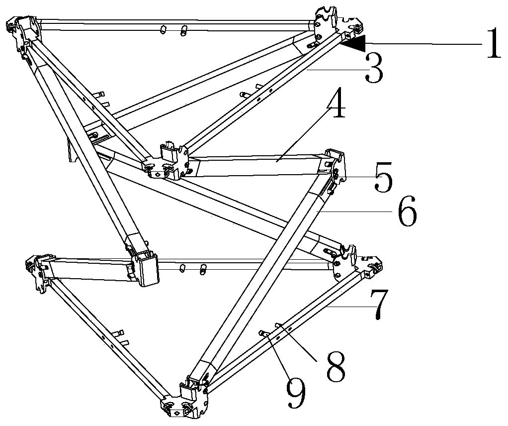 Controllable deployment truss device with high storage ratio applied to spacecraft