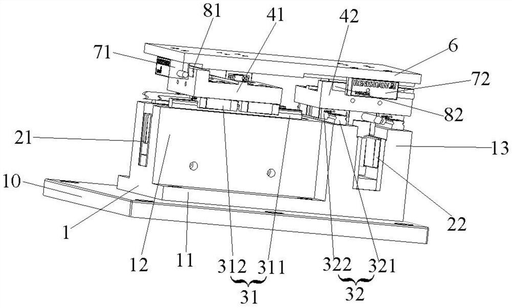 Coplanar motion device driven by single-side linear motor and used for packaging optoelectronic device