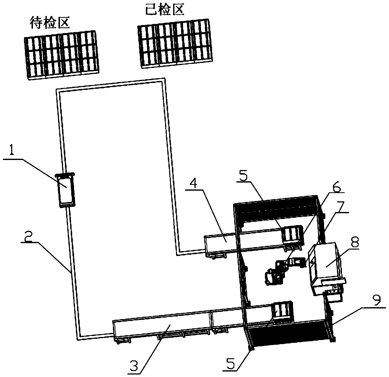 Lithium battery core package structure x-ray detection system and detection method