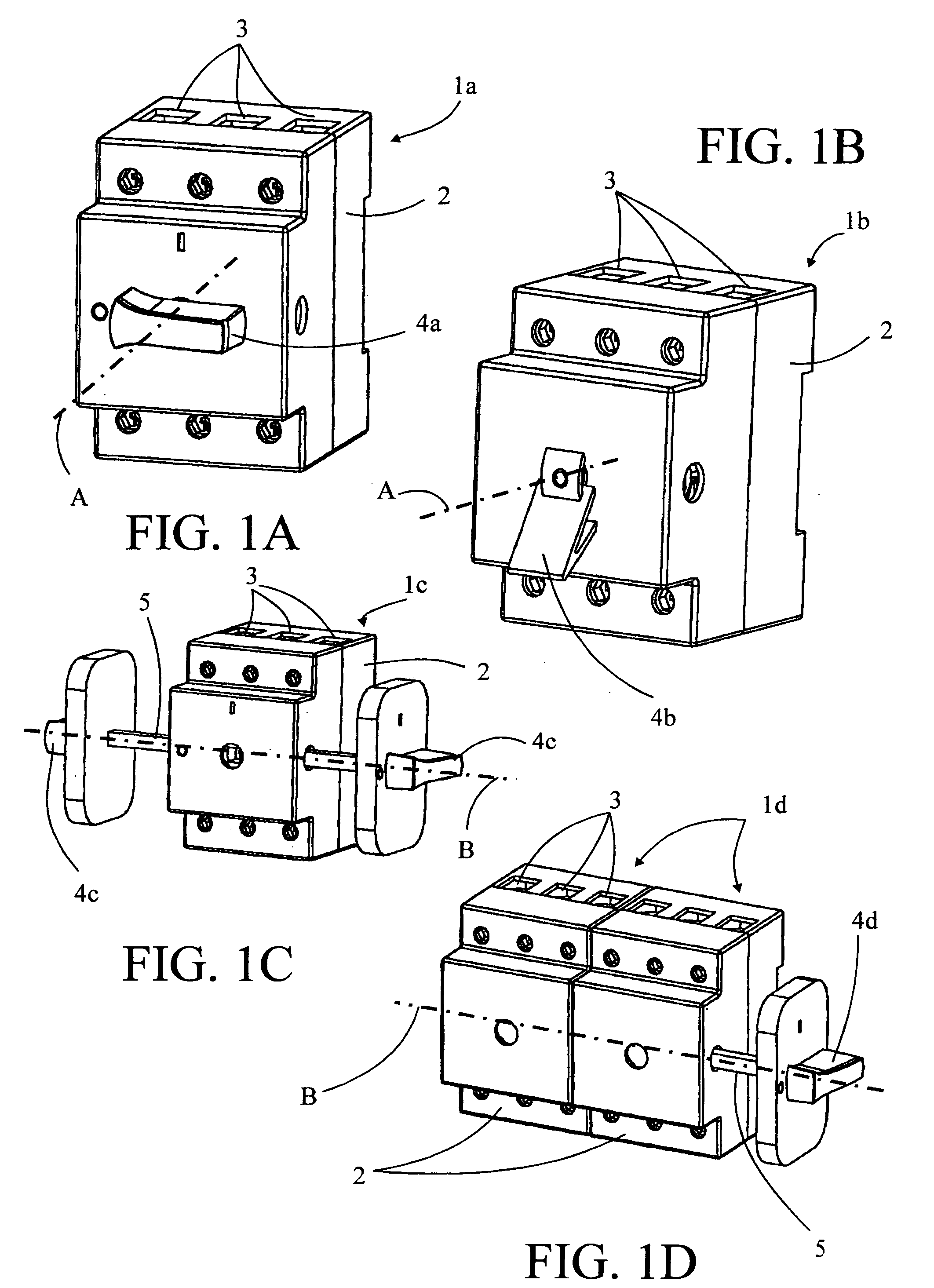 Front or side controlled electrical shutoff apparatus