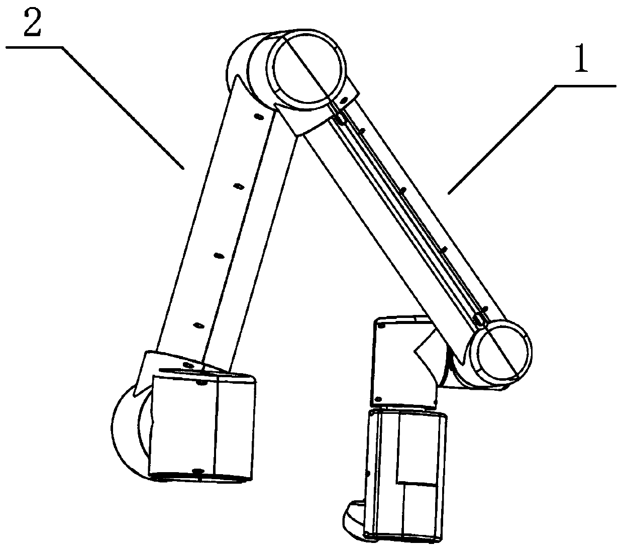 Outdoor live working robot mechanical arm capable of automatically switching tools