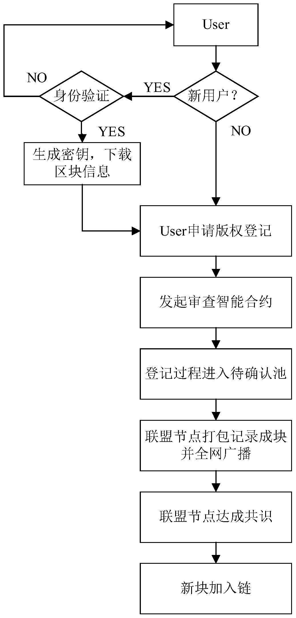 Digital copyright confirmation method and system based on alliance chain